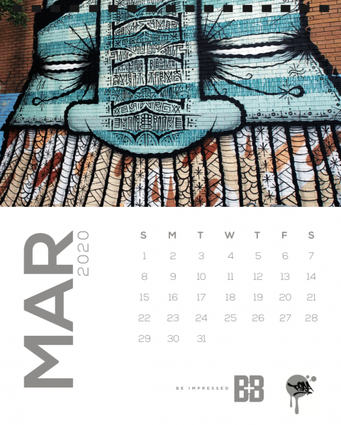 Street Art Calendar March 