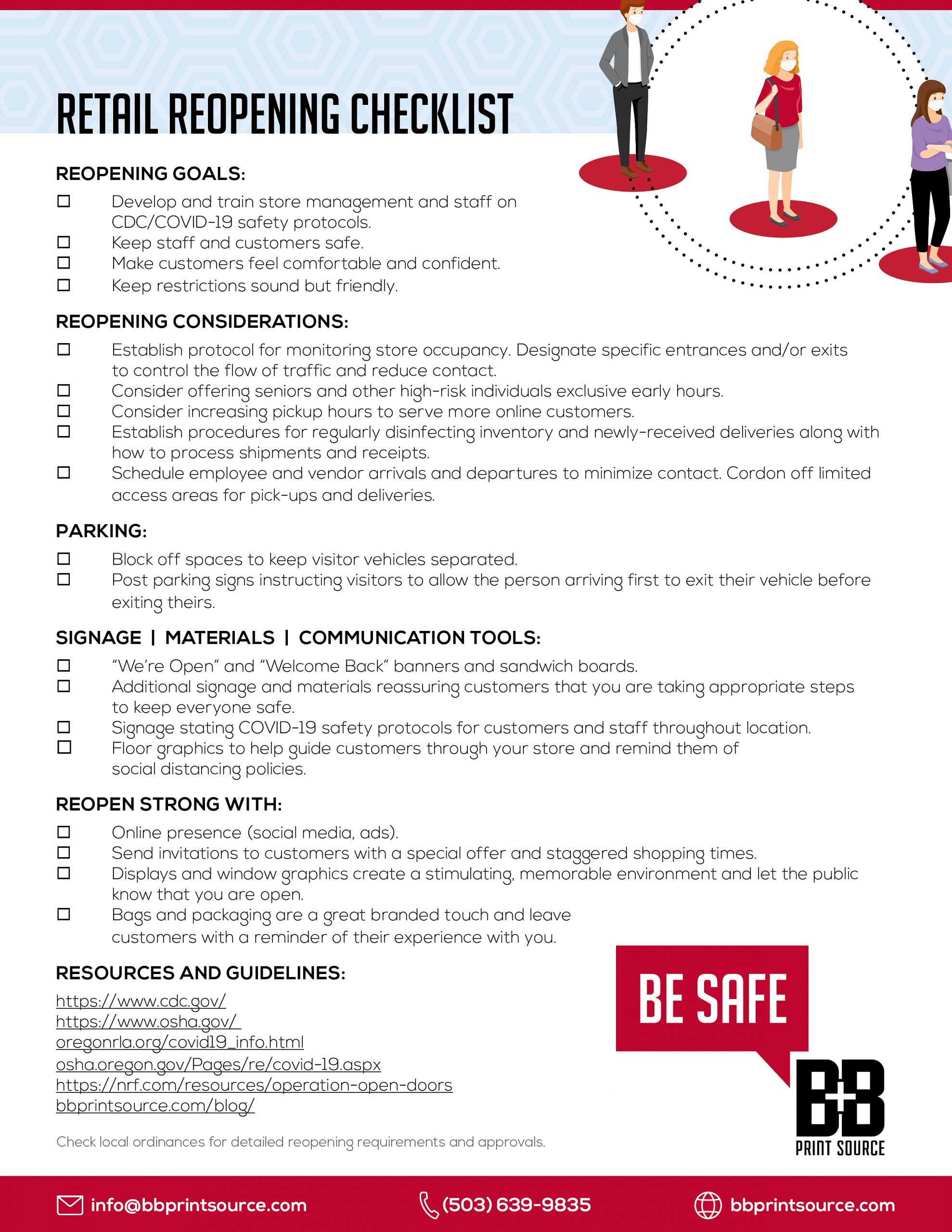 BB Reopening Retail Checklist B B Print Source