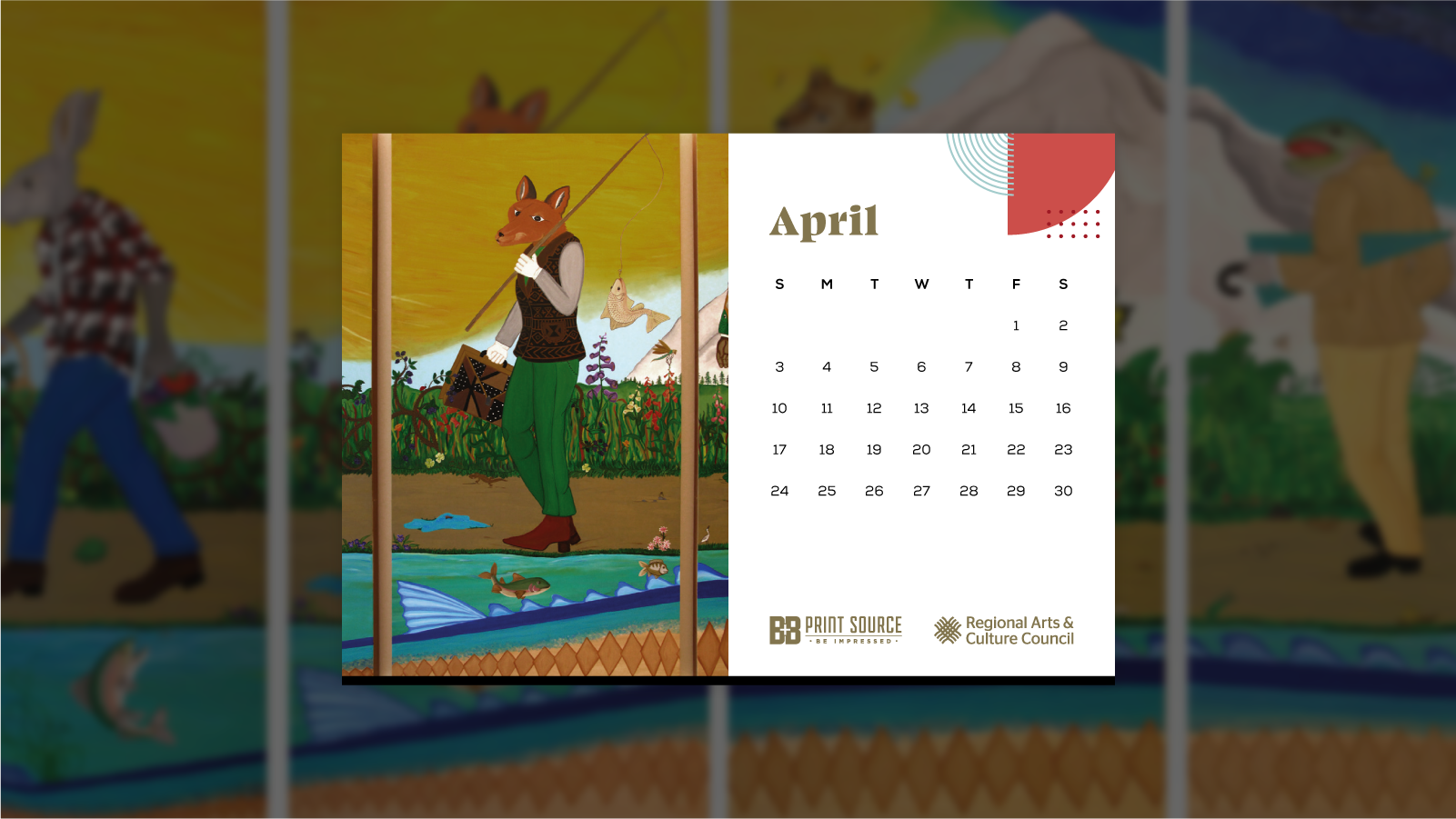 B&B + Regional Arts & Culture Council (RACC) Calendar April 2022