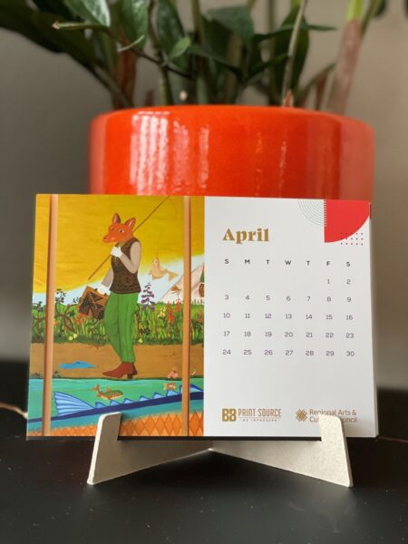 BB April Calendar on stand