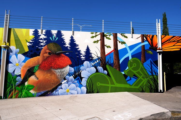 Pollinator Paradise Mural in Portland, OR