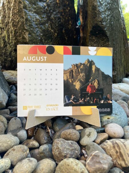 August Calendar In a Landscape